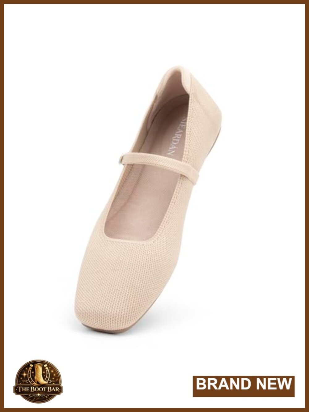 Square Toe Knit Ballet Flats Slip On Mary Jane Comfort Shoes